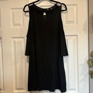 Black open shoulder dress